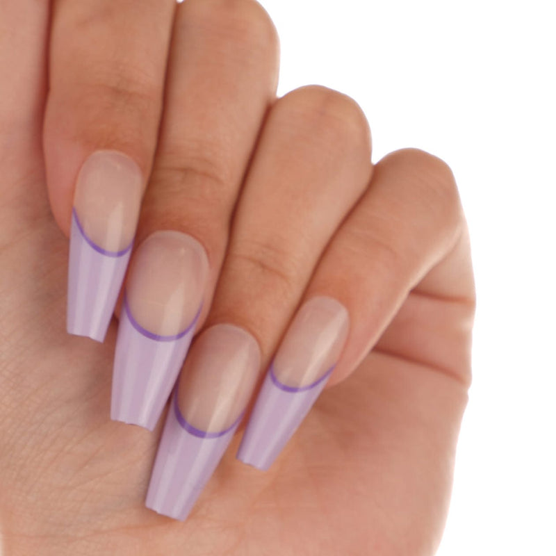 Press Ons Purple Pumps | Gloss Extra Long Coffin Press-On Nails